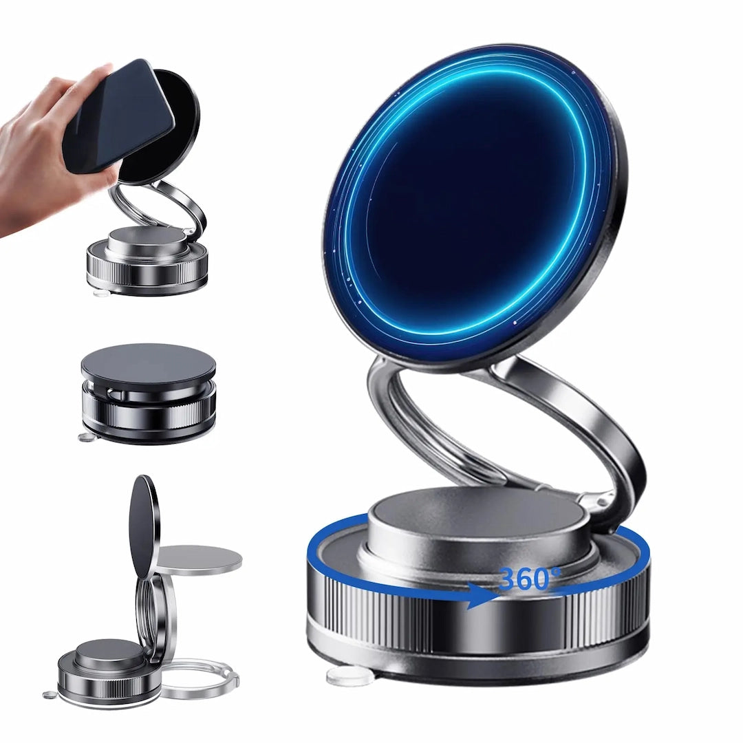 Magnetic phone holder supporting a smartphone
