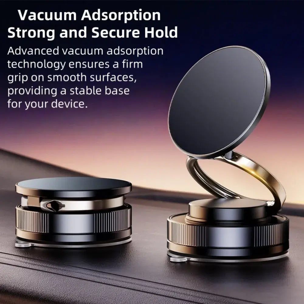 Foldable magnetic car phone holder on a dashboard