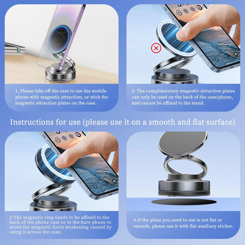 Magnetic vacuum car phone holder detail