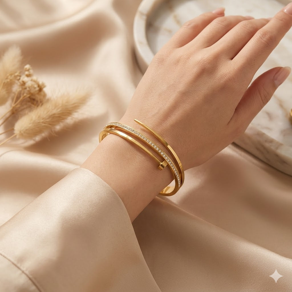 Stainless Steel Elegant Handcuff Bracelet, second view