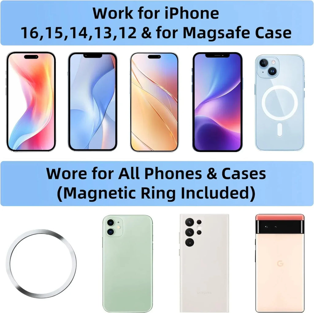 Magnetic vacuum car phone holder view