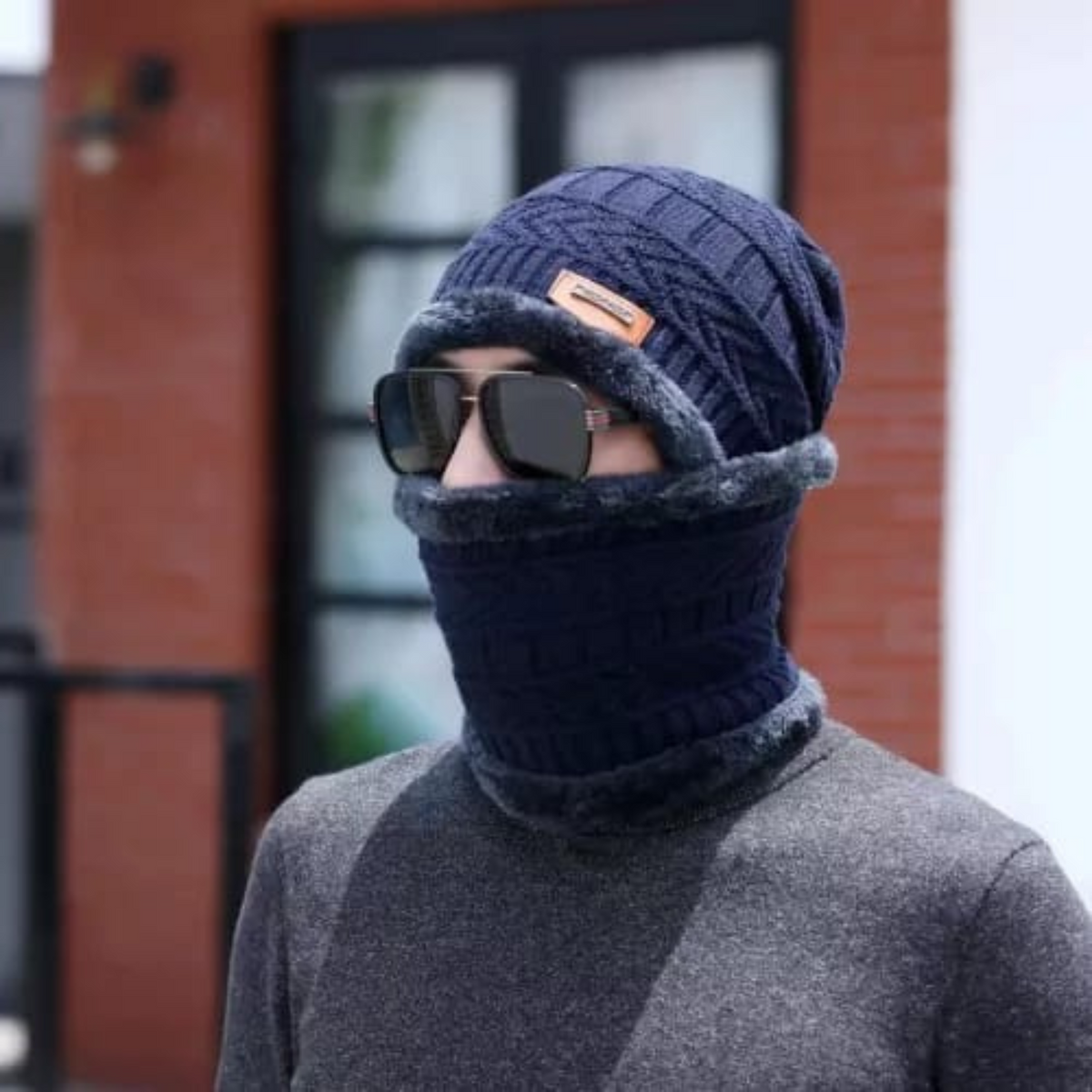 Beanie Cap – Wool Cap with Neck Warmer, second view