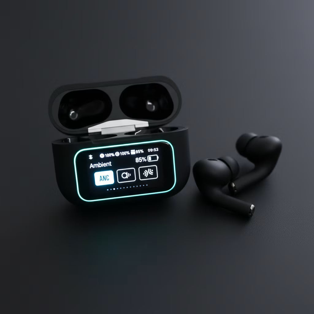 AirPods Pro 9 Wireless Earbuds – LCD Display Charging Case,