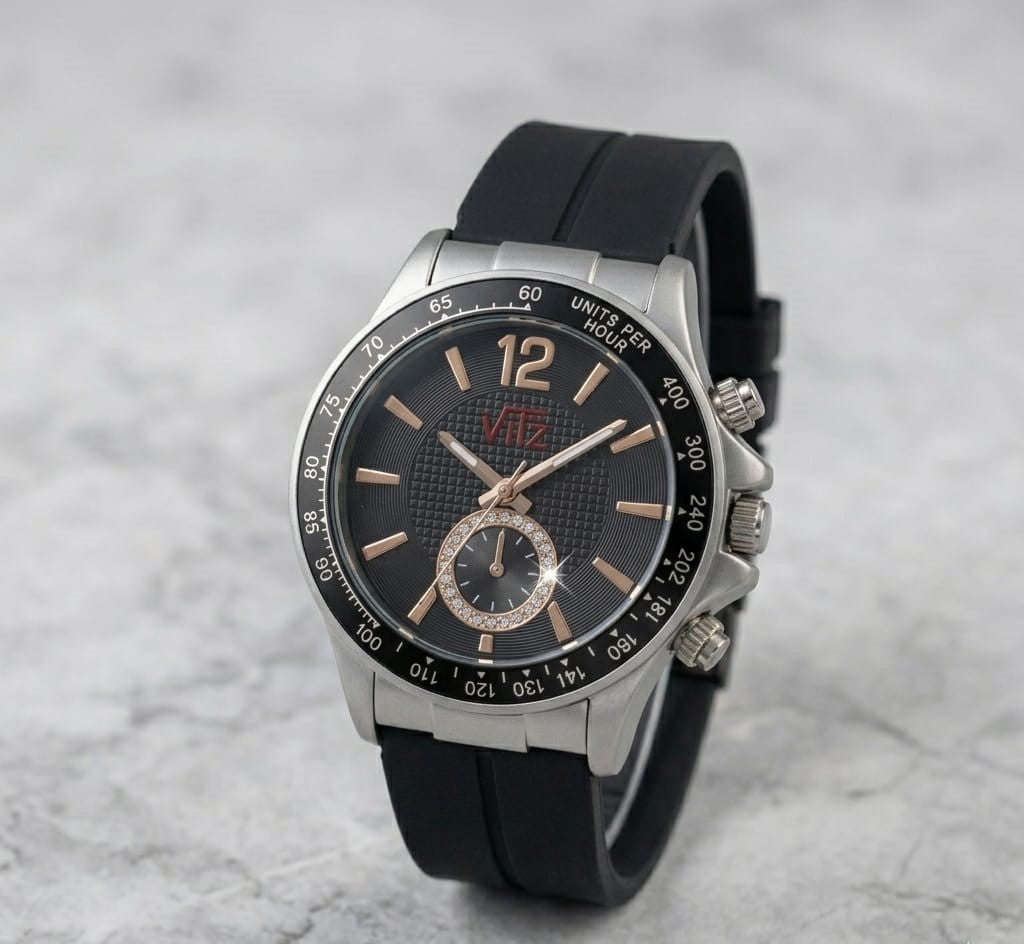 Round Dial Rubber Silicone Strap Watch with Magnet Lock, second view