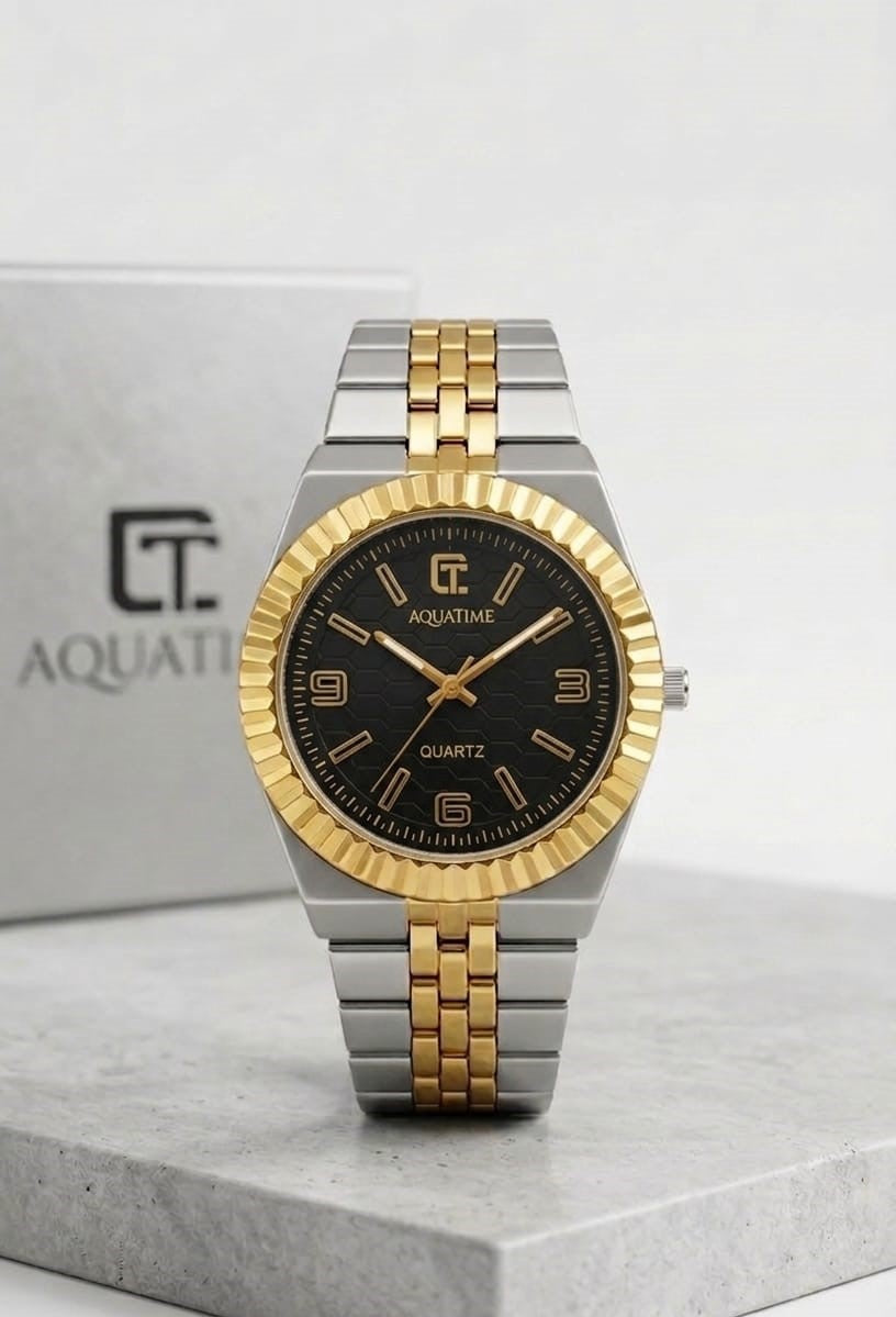 Quartz Fluted Bezel Two-Tone Watch, second view