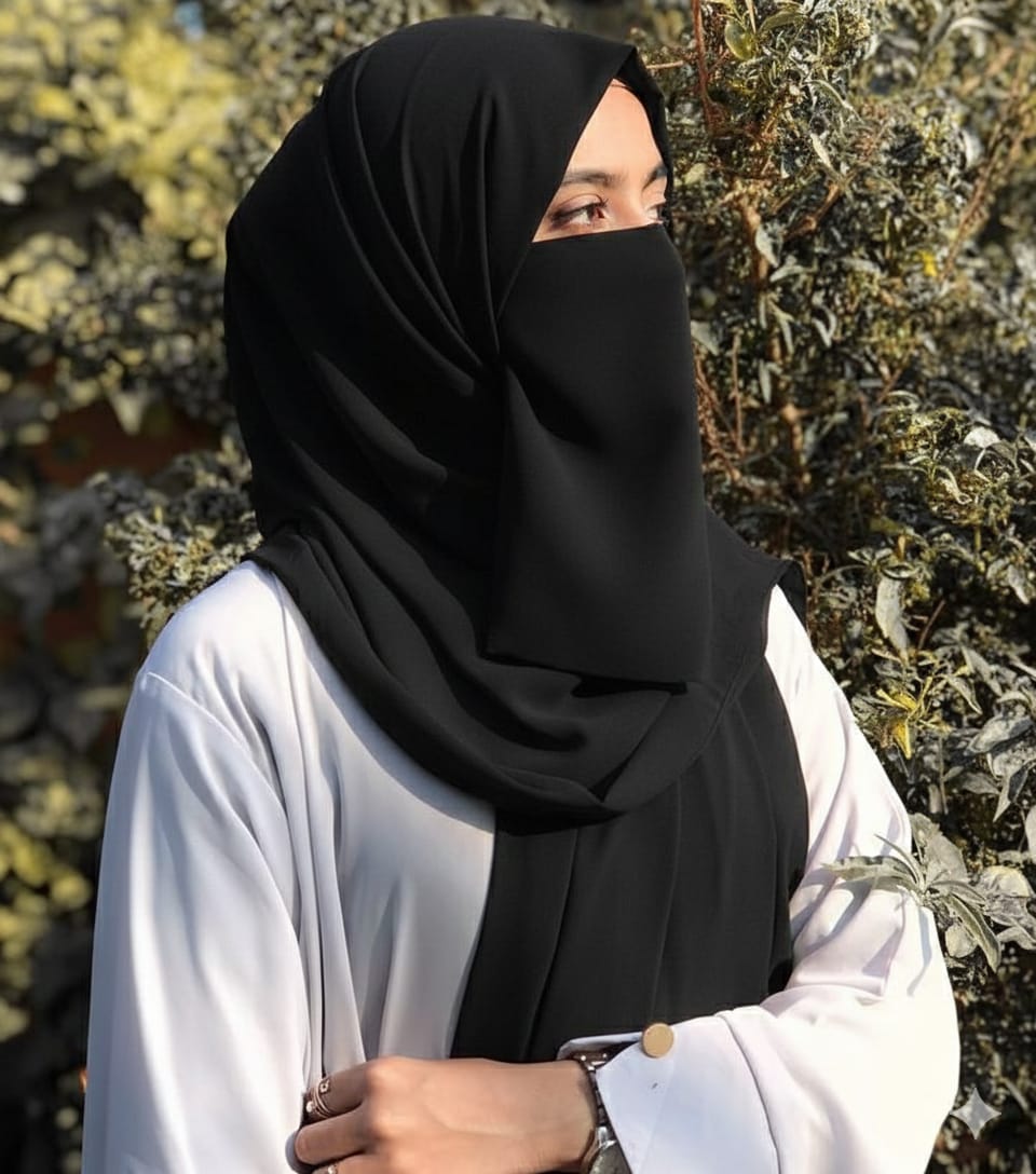 Hijab Set with Matching Niqab Patti Set