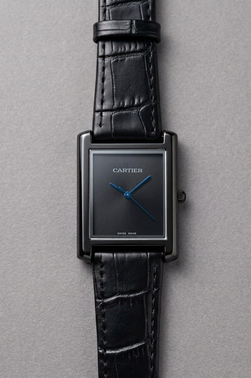 Plain Dial Leather Strap Watch