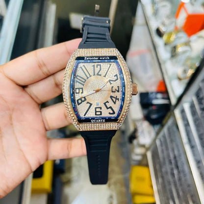 Luxury Watch with Rubber Strap