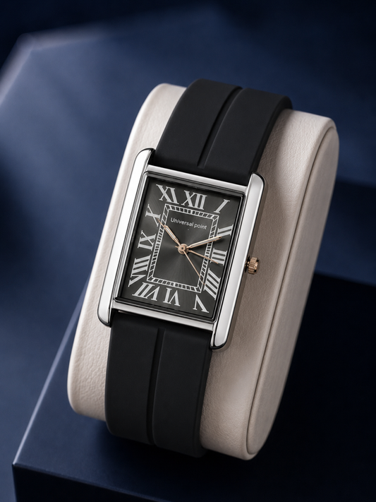 Luxury Square Dial Premium Silicone Strap Watch for Men