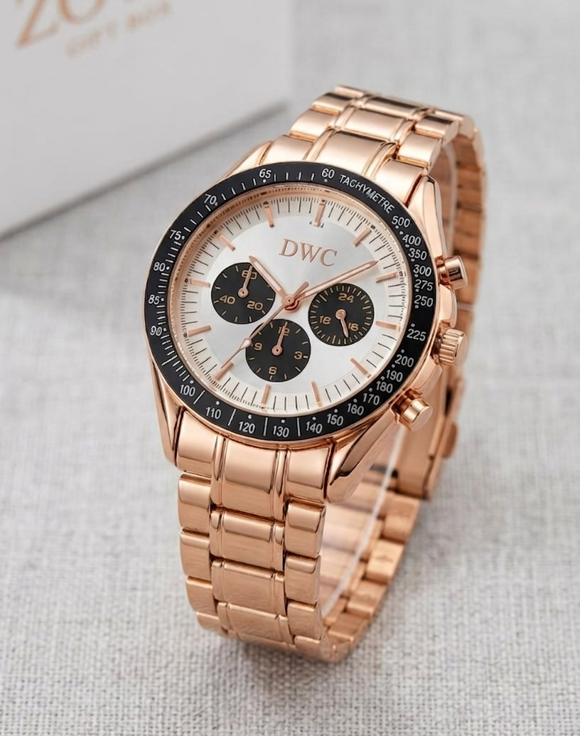 Panda Dial Sports Watch with Silicone Strap